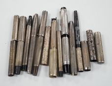 Silver fountain pens and parts