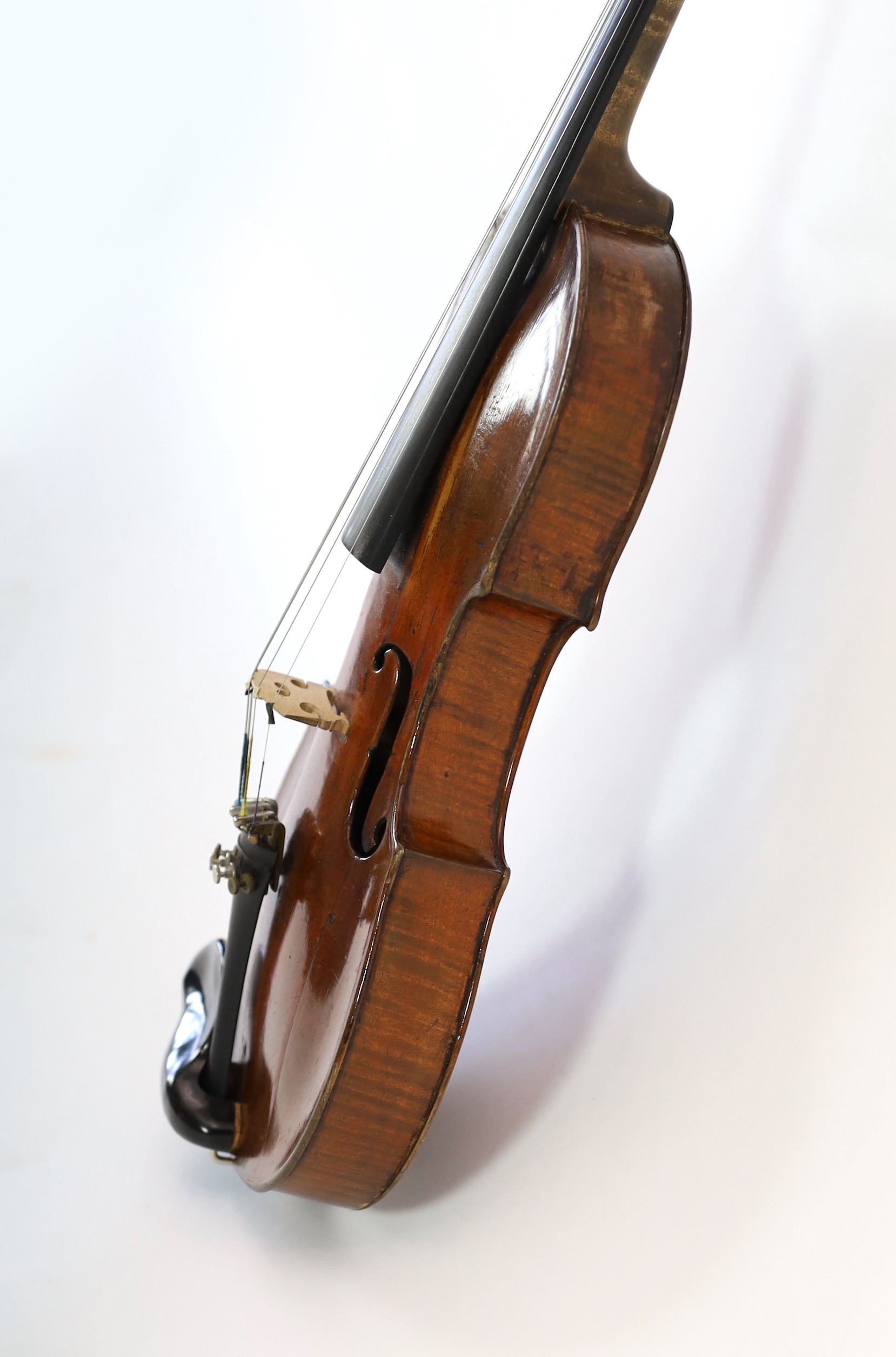 A 19th century violin attributed to Klotz school, unlabelled, the back and sides with medium curl, - Image 8 of 10
