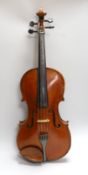 An early 20th century French viola labelled and branded Guastave Villaume, dated 1927, length of