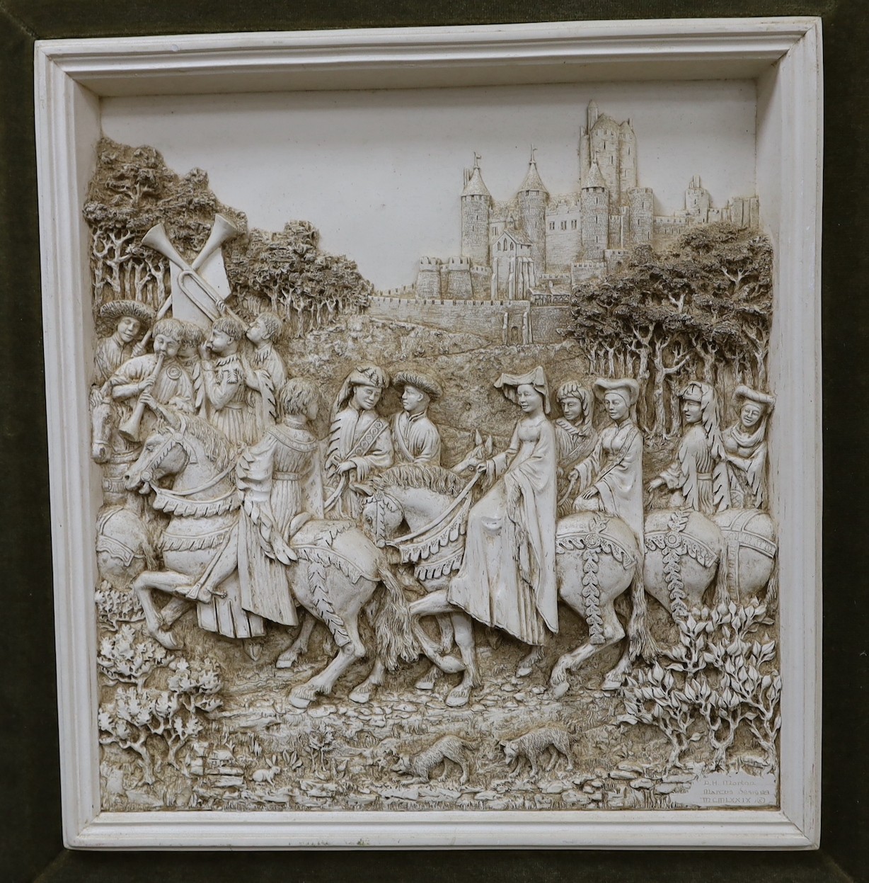 A pair of framed relief plaques - Image 2 of 3