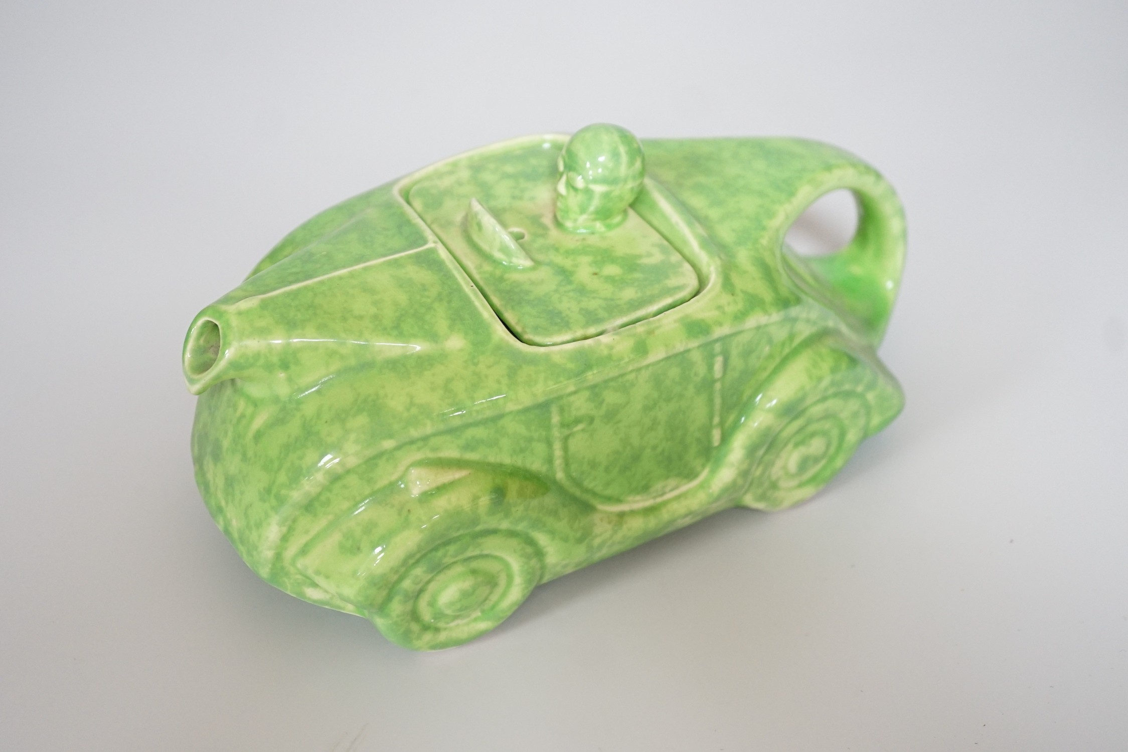 A Sadler's green-glazed novelty racing car teapot, 22cm - Image 2 of 6