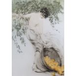 Louis Icart (1888-1950), coloured drypoint etching, 'Summer (Oranges)', signed, 27 x 19cm