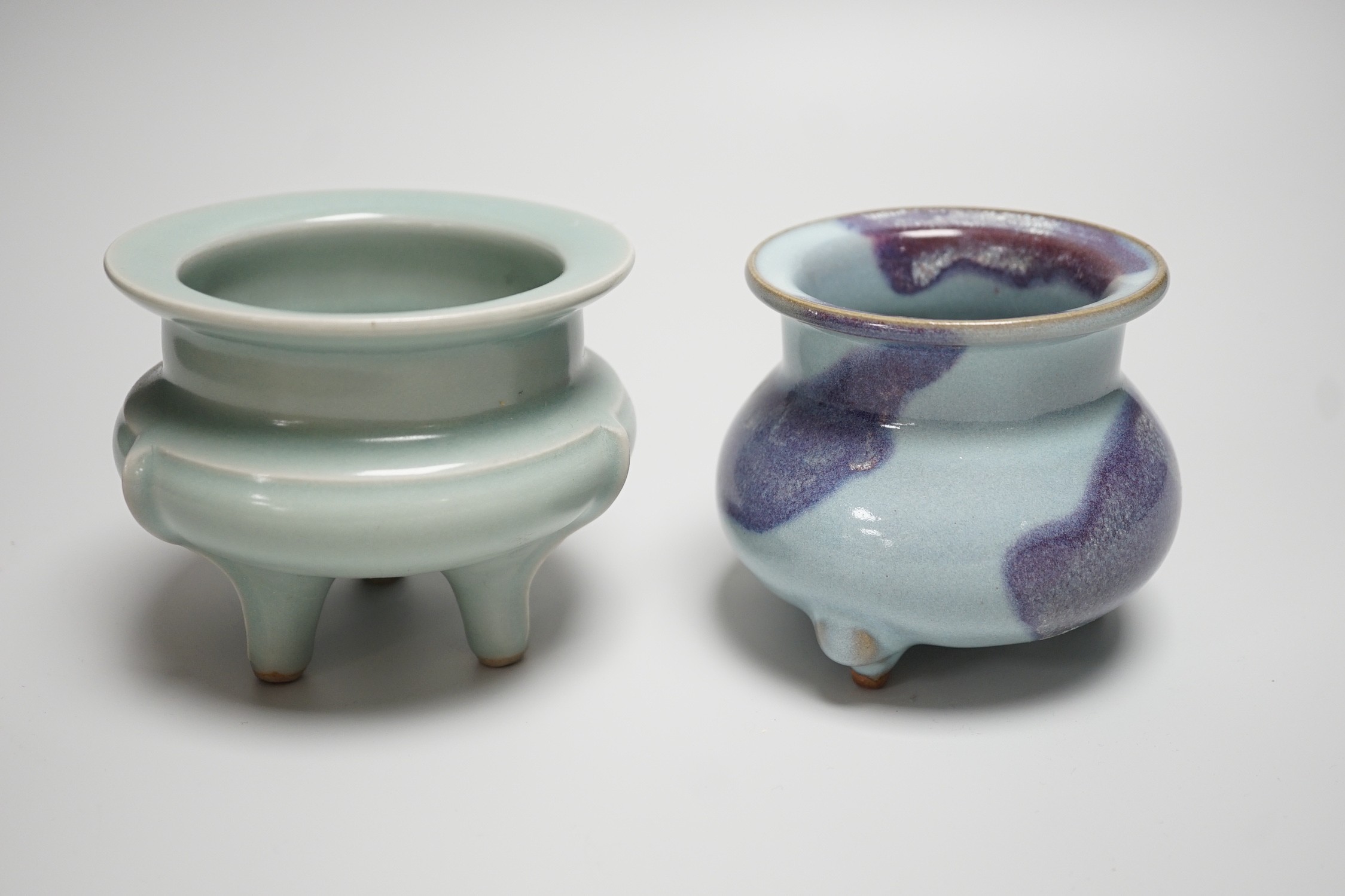 A Chinese Jun type censer and a celadon glazed censer - Image 3 of 4