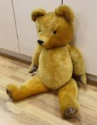 A very large Tara Toys teddy bear, 1950's, in very good original condition, with label, 37in.