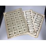 French Revolutionary banknotes, Republic Francaise, an uncut sheet of 20 domaines nationaux Assignat