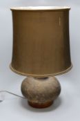 Ruth Sulke - studio stoneware table lamp with shade. Total height 67cm Literature- Ruth Sulke is a