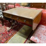 A Regency style mahogany sofa table, width 85cm, depth 61cm, height 72cm