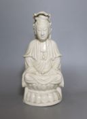 A Chinese blanc de chine figure of Guanyin- 29cm tall