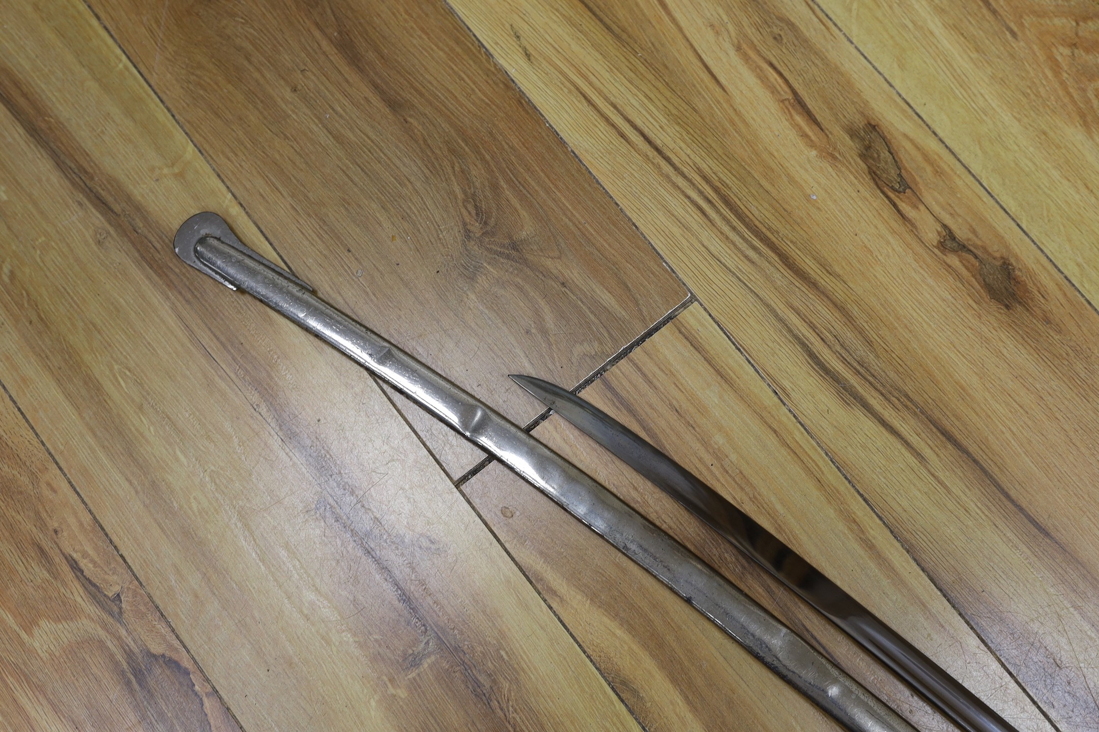 A United States Marines dress sword made by Wilkinson, the blade etched ‘S/SGT. JAMES P.S. - Image 6 of 6