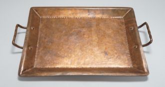 Newton School of Metalwork, Cambridge copper tray by Albert Prime, tutor, 29cm