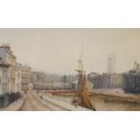 Charles Edward Hern (1848-1894), watercolour, 'The Drawbridge, Bristol 1891’, signed, 13 x 22cm