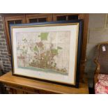 Bacon's plan of Brighton and Hove, framed, width 117cm, height 90cm including frame