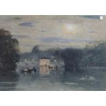 Robert.W. Little, R.W.S. (1854-1944), watercolour, Regatta on the lake at night, signed, 27 x 38cm