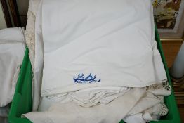 A quantity of linen sheets