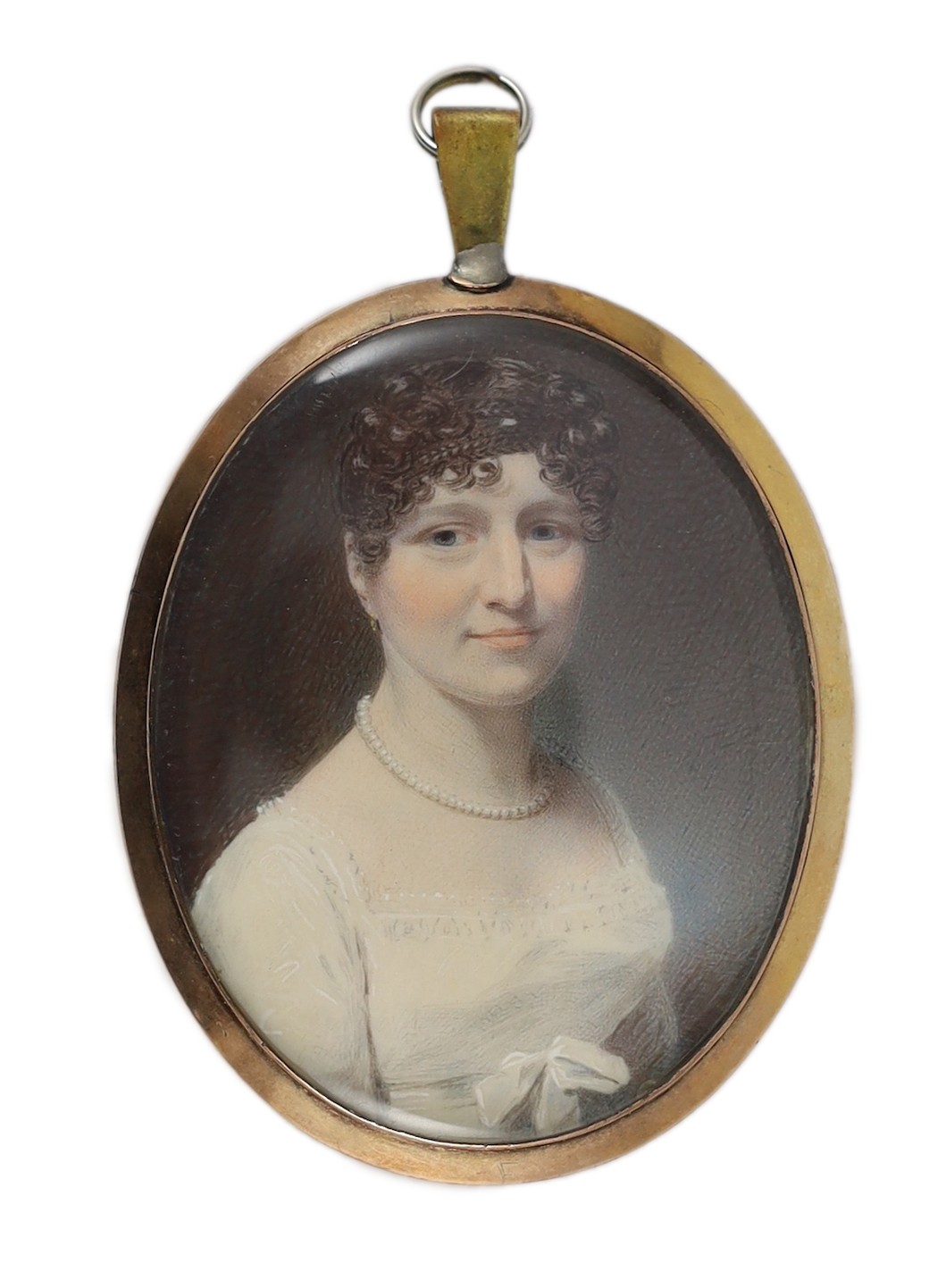 Attributed to George Patten (British, 1801-1865) Portrait miniature of a ladywatercolour on