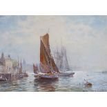 Robert Malcolm Lloyd (fl.1879-1900), watercolour, 'On the River Colne, Essex', signed, 12 x 17cm