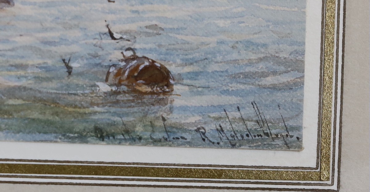 Robert Malcolm Lloyd (fl.1879-1900), watercolour, 'On the River Colne, Essex', signed, 12 x 17cm - Image 3 of 4