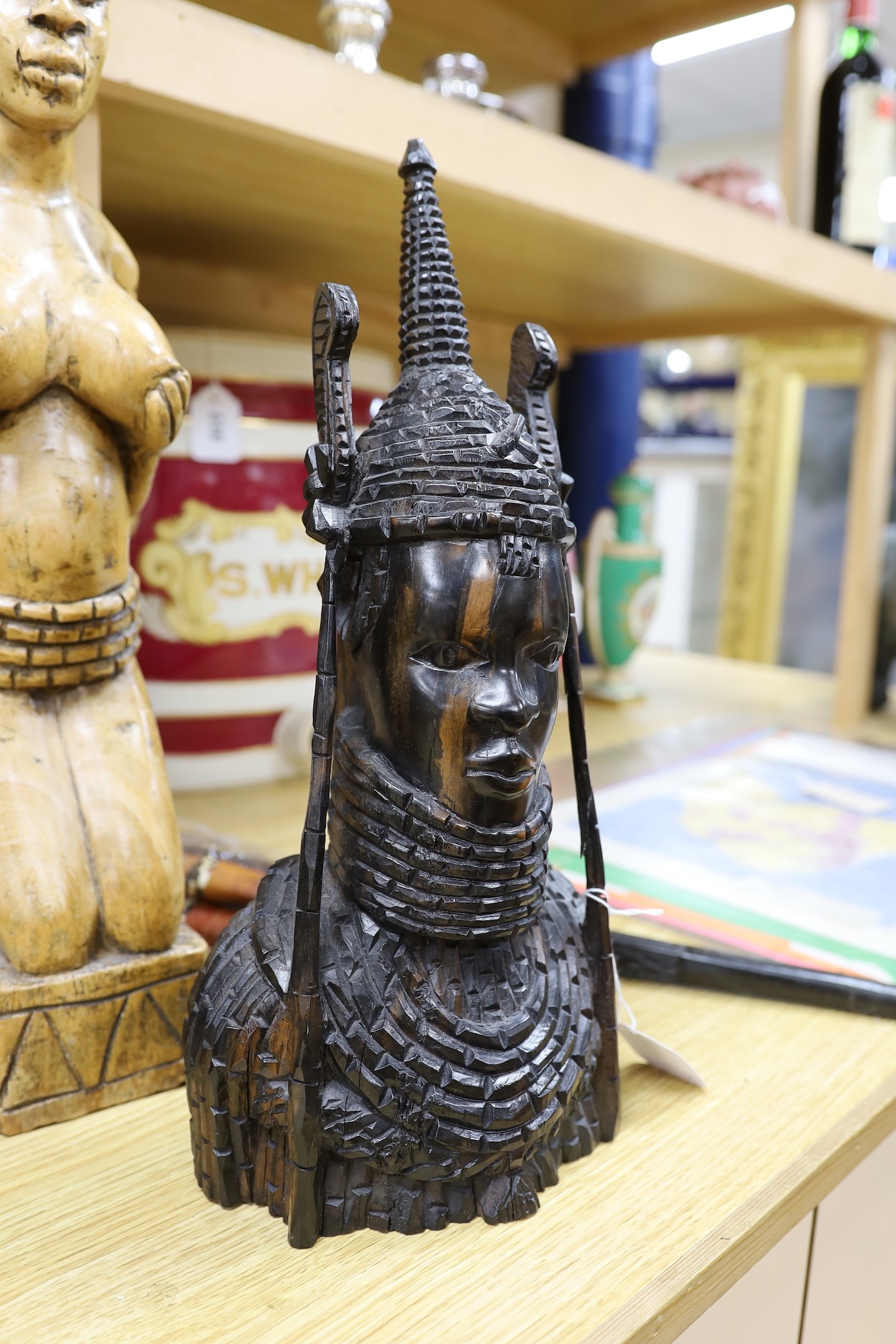 A group of African carvings, tallest figure 51cm - Image 3 of 4