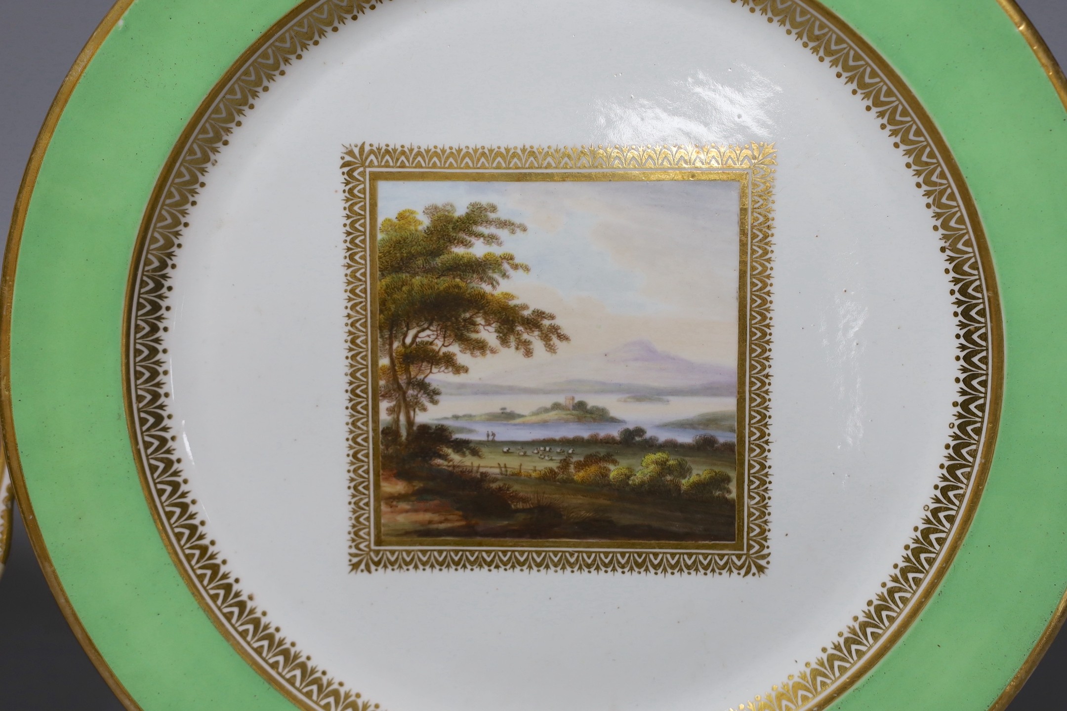 Two Derby dessert plates, late 18th century, attributed to Zachariah Boreman and ‘Jockey’ Hill, - Image 3 of 4