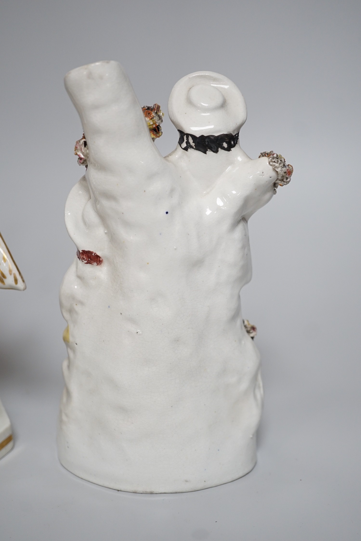 A Worcester milk jug, c.1780, a Newhall-type cream jug, c.1795, a Staffordshire porcelain model of - Image 11 of 12