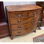 A Regency mahogany bowfront chest, width 103cm, depth 52cm, height 102cm