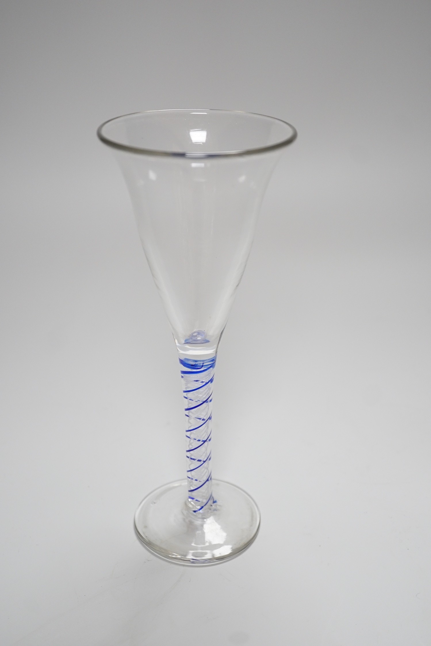 A Dutch colour twist stem wine glass, c.1900, 21.5cm - Image 3 of 4