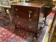 A small Regency mahogany three drawer chest, width 81cm, depth 46cm, height 81cm