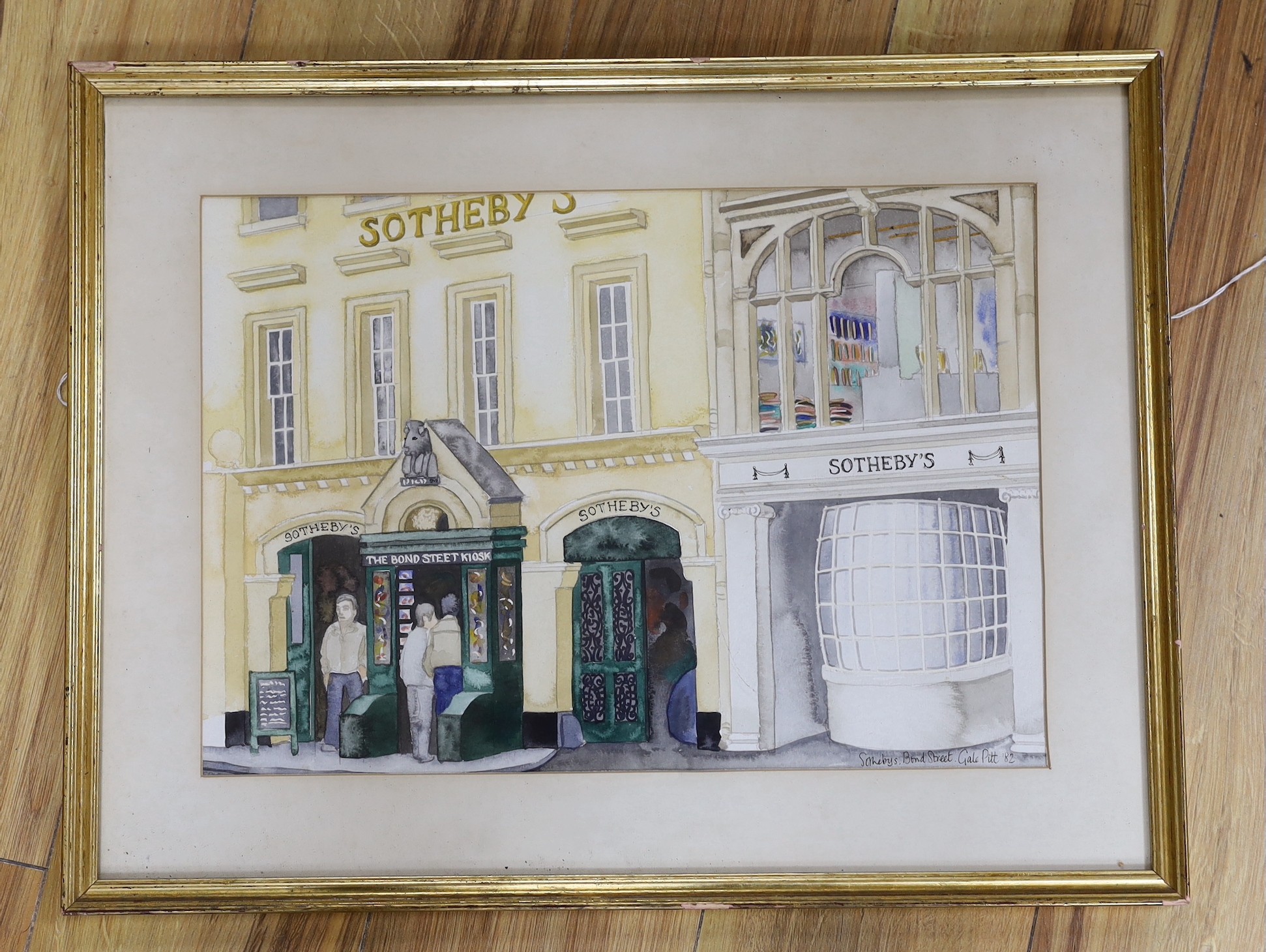 Gale Pitt (20th C.), watercolour, 'Sotheby's, Bond Street', signed and dated '82, 29 x 41cm - Image 2 of 3