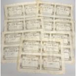 French Revolutionary banknotes, Republic Francaise, five uncut sheets of four Assignat de cent