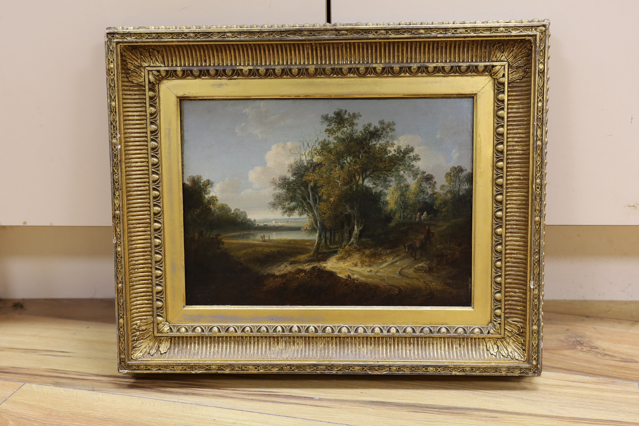 John Laporte (1761-1839), oil on canvas, A View on the Mersey, Lancashire, signed and indistinctly - Image 2 of 3