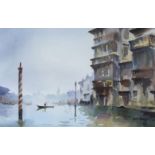 John Snelling FRSA (b.1943), watercolour, Venetian canal scene, signed, 25 x 39cm