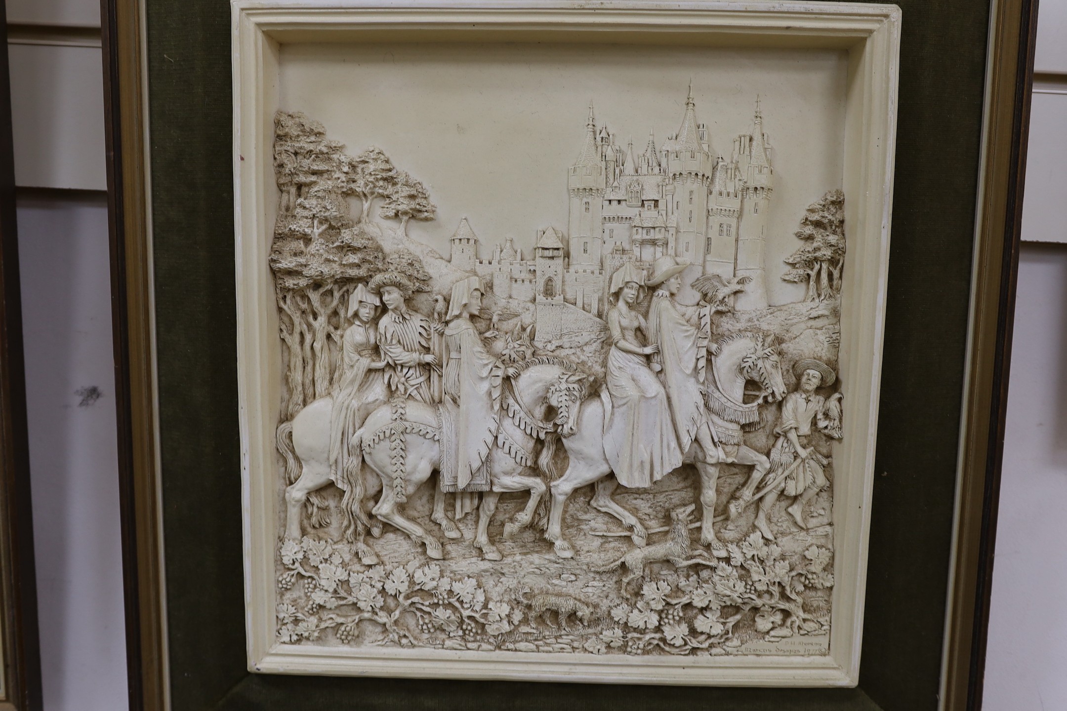 A pair of framed relief plaques - Image 3 of 3