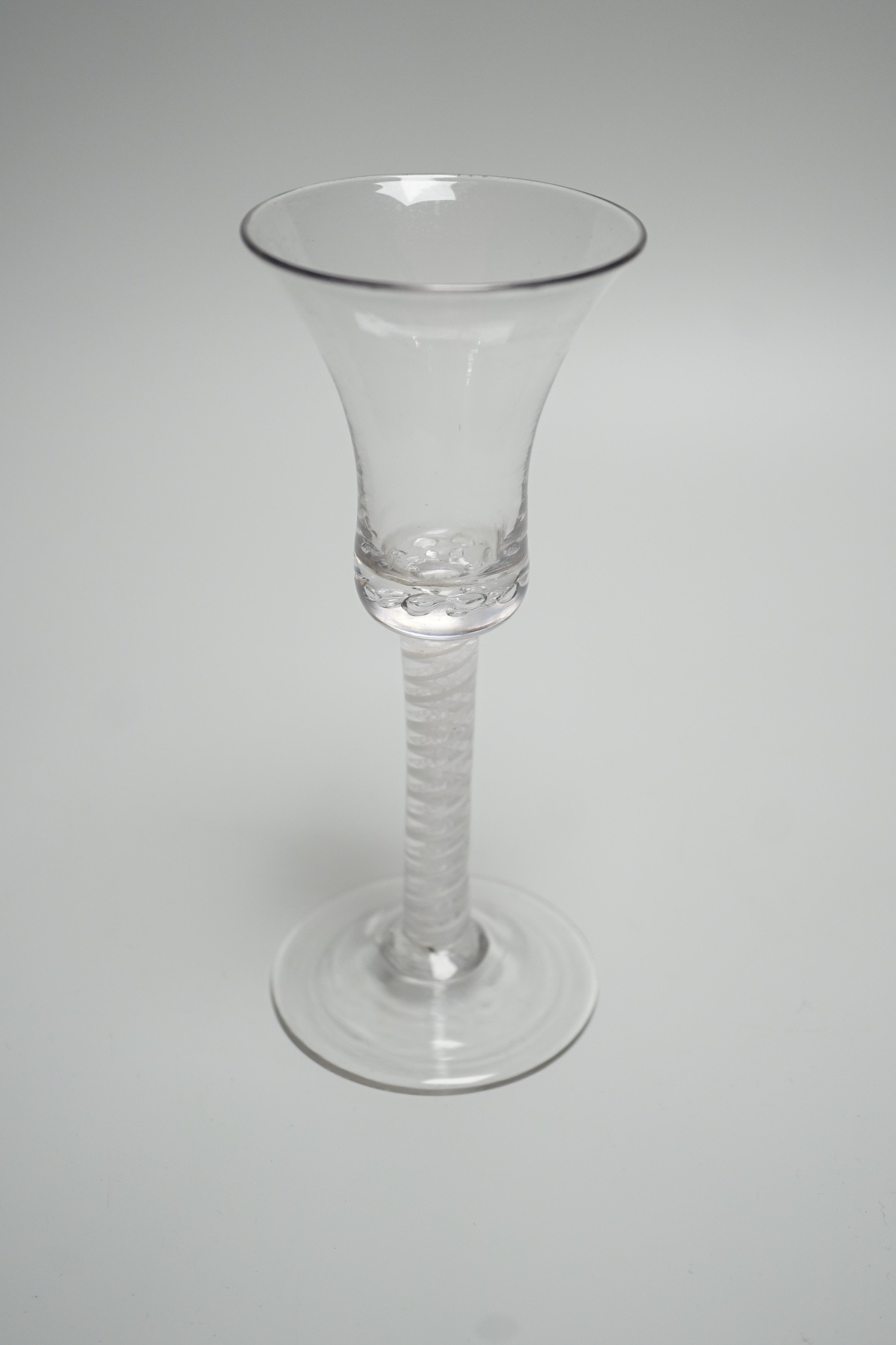 An 18th century Double series opaque twist stem wine glass. 18.5cm tall - Image 3 of 5