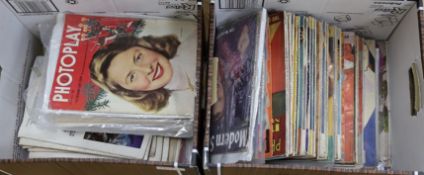 A quantity of 1940's and later US Photoplay movie magazines