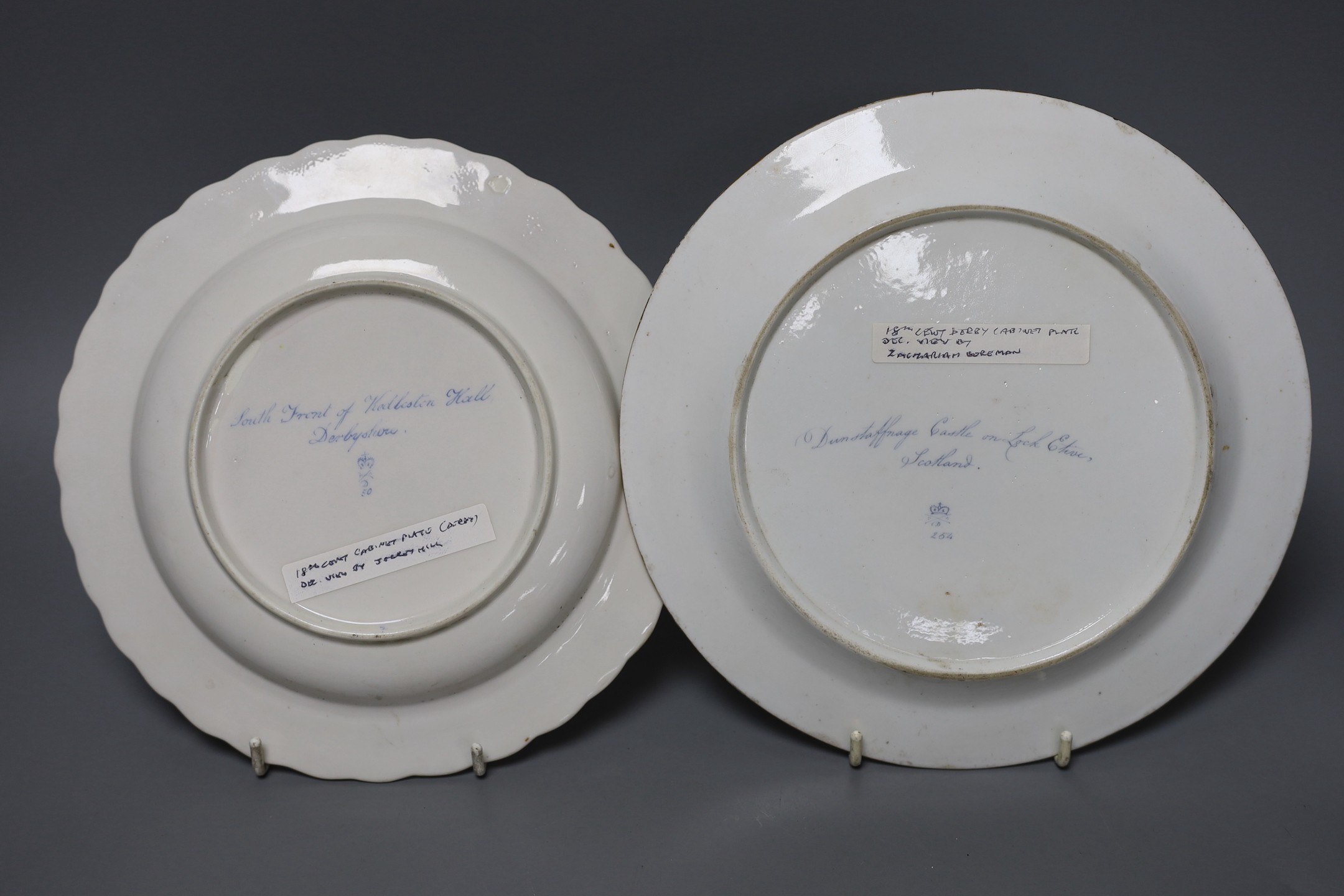 Two Derby dessert plates, late 18th century, attributed to Zachariah Boreman and ‘Jockey’ Hill, - Image 4 of 4