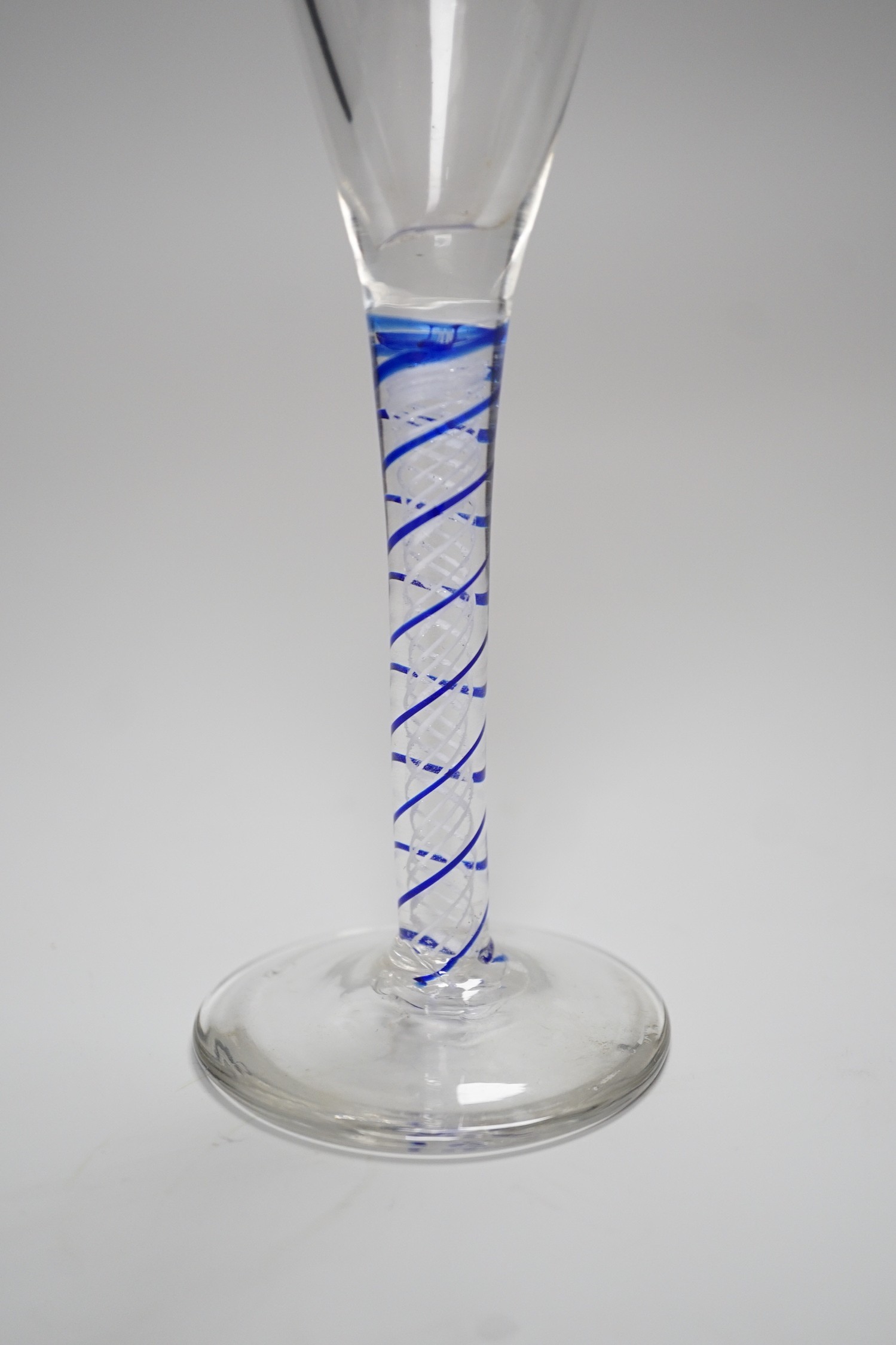 A Dutch colour twist stem wine glass, c.1900, 21.5cm - Image 2 of 4