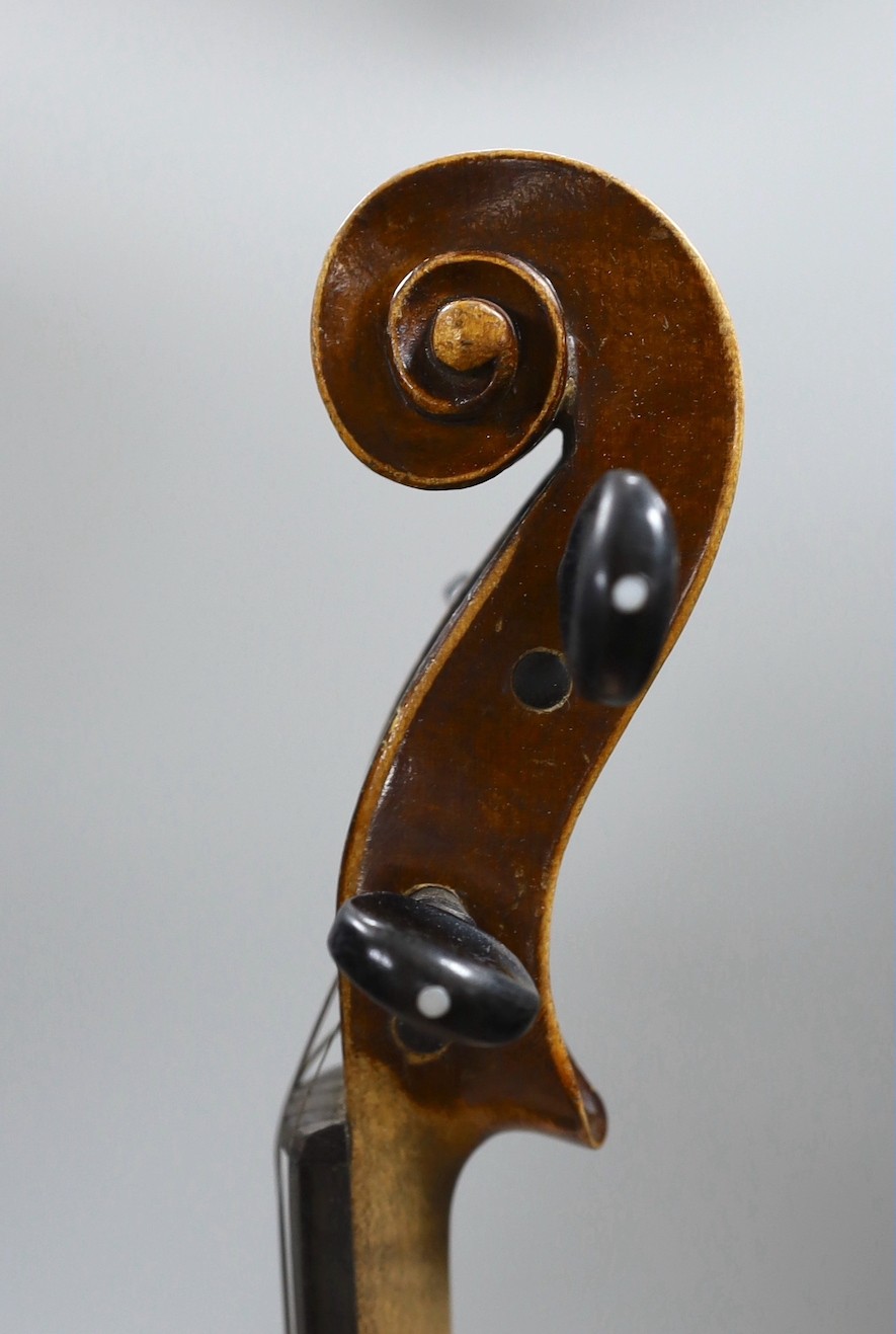 A Maidstone violin, with bow, cased.violin 59 cms high. - Image 5 of 9