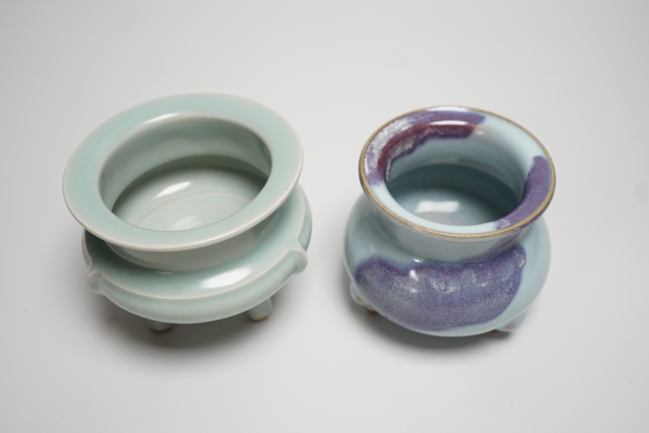 A Chinese Jun type censer and a celadon glazed censer - Image 2 of 4