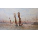 Frederick Edward Joseph Goff (1855-1931), watercolour, 'On the Lower Thames', signed, 25 x 45cm