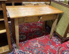 A 19th century and later pine side table, width 104cm, depth 53cm, height 76cm