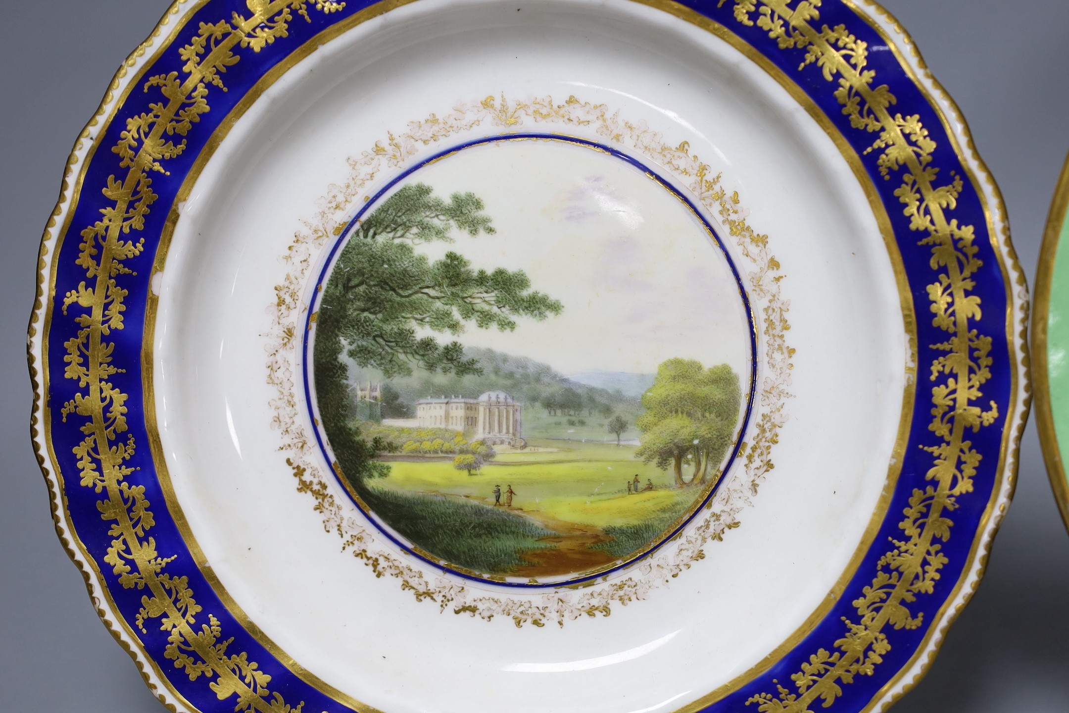 Two Derby dessert plates, late 18th century, attributed to Zachariah Boreman and ‘Jockey’ Hill, - Image 2 of 4