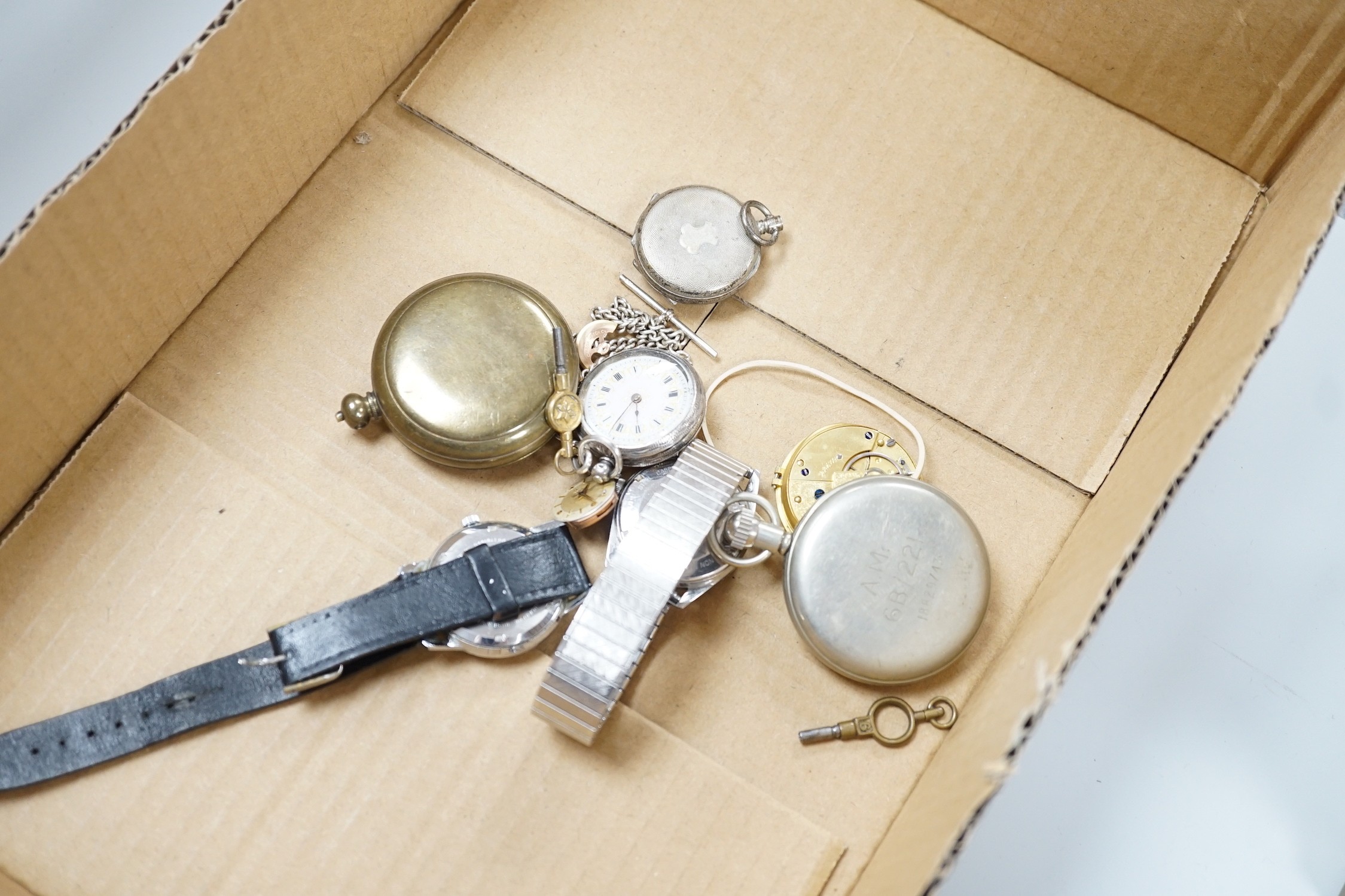 A group of wrist and pocket watches, stop watch, carriage clock, etc. - Image 2 of 6
