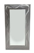A Philippe Starck brushed steel Caadre wall mirror, width 80cm, height 150cm