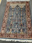 North West Persian blue ground rug, 190cm x 126cm