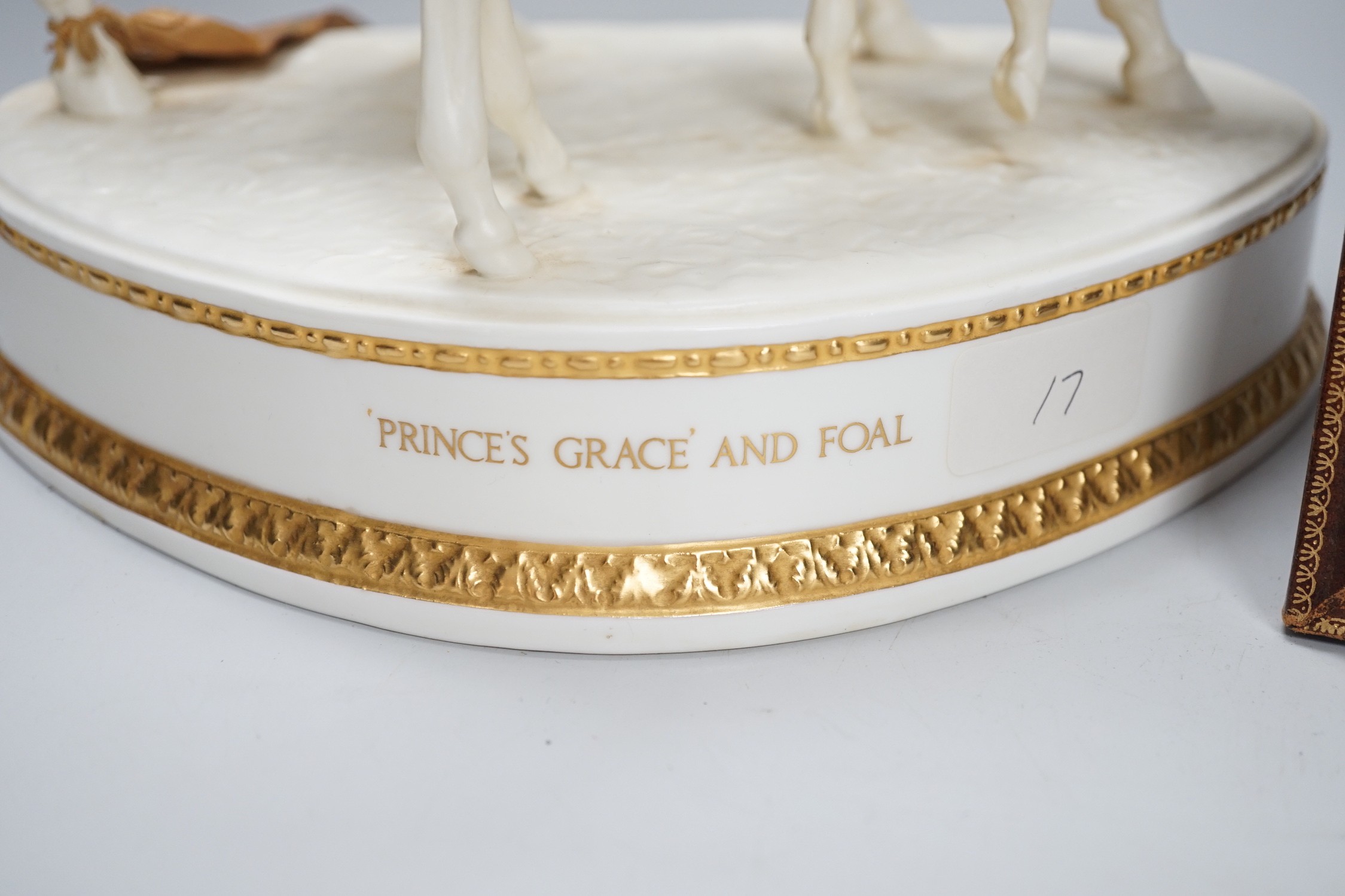 A Royal Worcester group ‘’Princess Grace and Foal’’, modelled by Doris Lindner (cracked). 22.5cm - Image 3 of 8