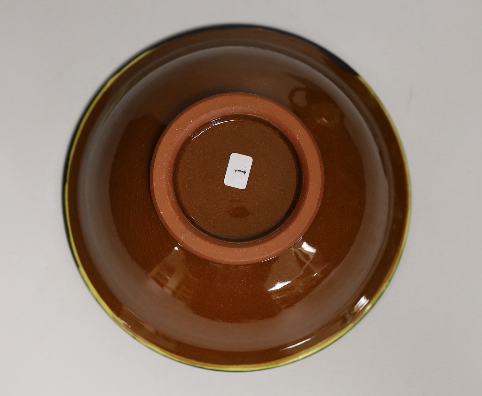 Margaret Brompton studio pottery bowl with insects, together with a slipware jug, a Longpark, - Image 7 of 11