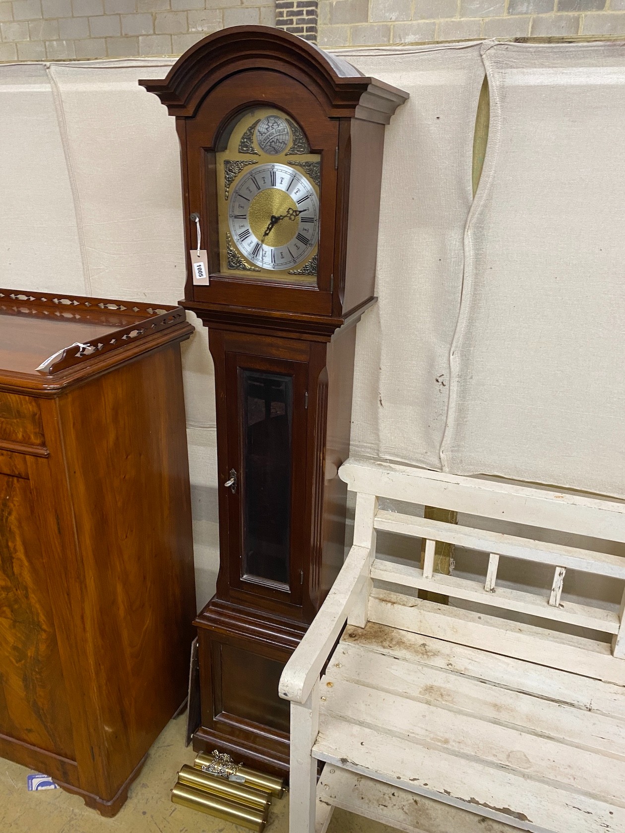 A reproduction mahogany eight day longcase clock, height 179cm - Image 2 of 2