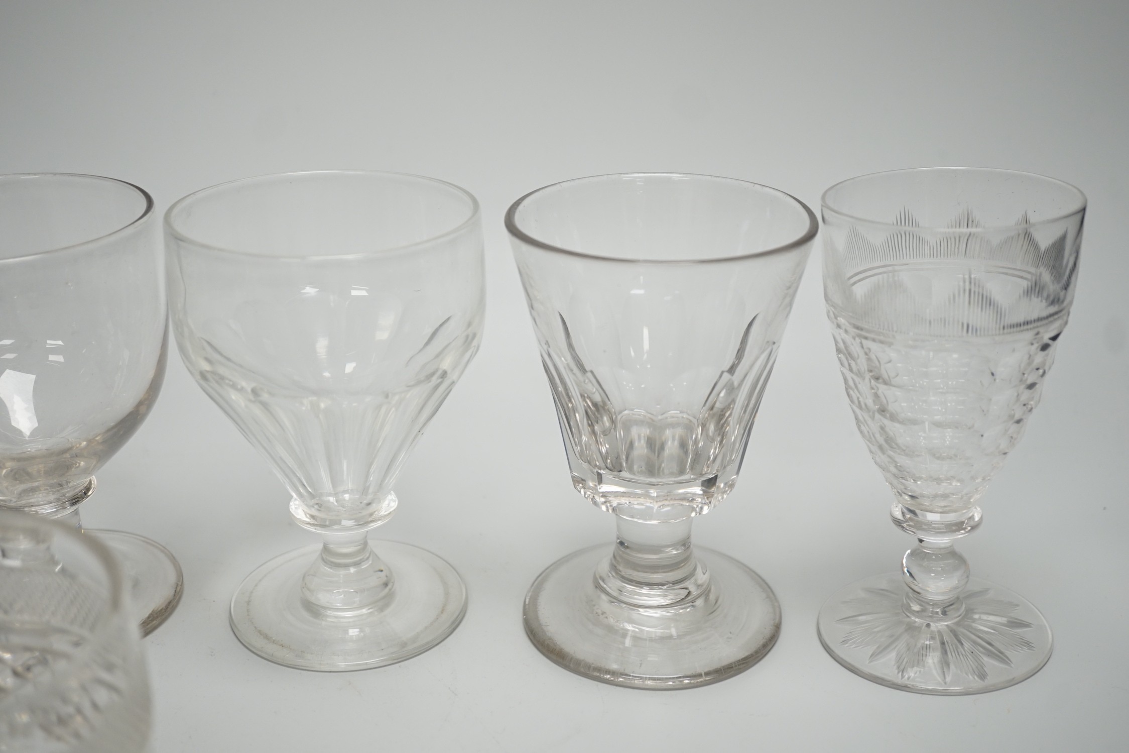 A collection of 18th/19th century table glasses including three Georgian rummers - Image 6 of 6