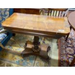 A William IV rosewood folding card table, width 92cm, depth 45cm, height 74cm
