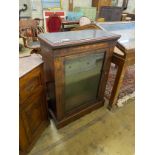 A Victorian inlaid walnut pier cabinet, width 80cm, depth 36cm, height 107cm